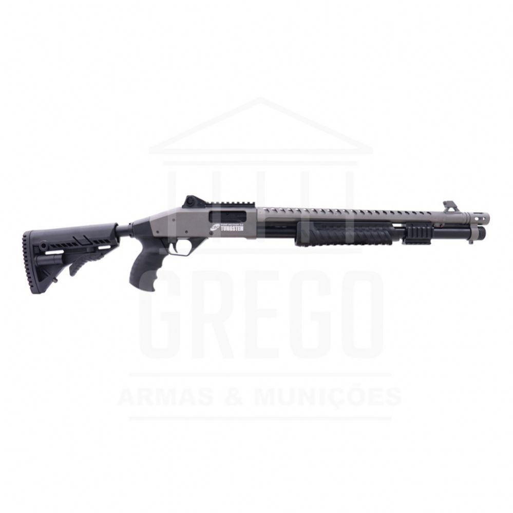 Espingarda CBC Pump Military 3.0 Tungsten Coronha Retrtil Calibre 12 Cano 19 Com Acessrios