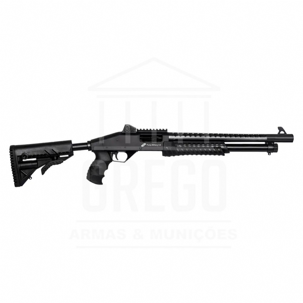 Espingarda CBC Pump Military 3.0 Coronha Retrtil Calibre 12 Cano 16 Com acessrios