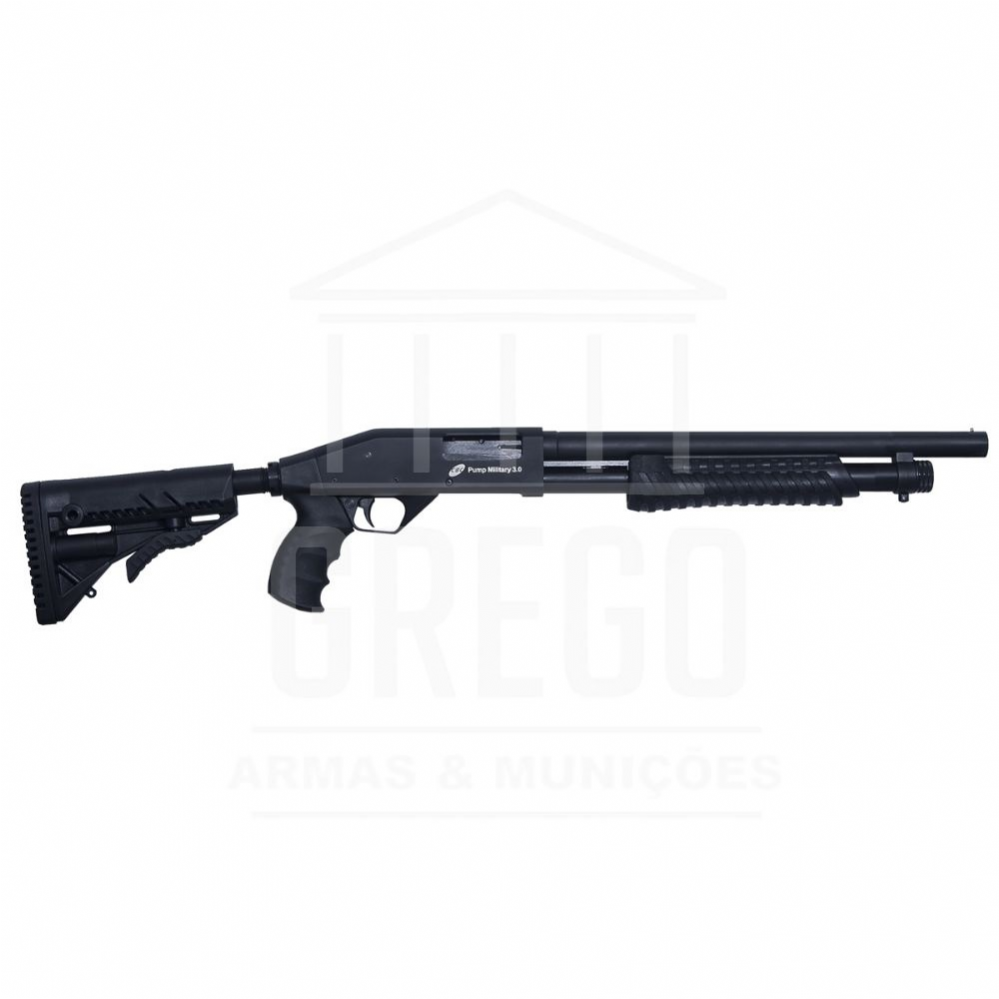 Espingarda CBC Pump Military 3.0 Coronha Retrtil Calibre 12 Cano 16 Sem acessrios