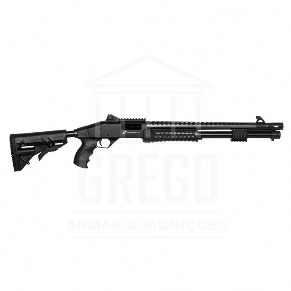 Espingarda CBC Pump Military 3.0 Coronha Retrtil Calibre 12 Cano 19 Com acessrios