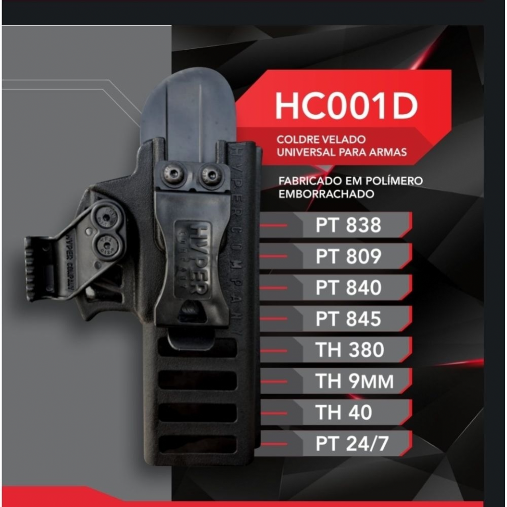 Coldre Polmero Uso Velado Hyper - Pistolas Taurus Universal