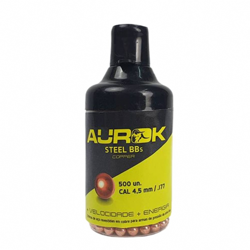 500 Esferas Ao Cobreado Airgun 4,5mm - Aurok