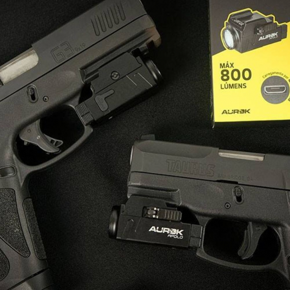 Lanterna Recarregavel Para Pistolas Apolo 800 Lmens - Aurok