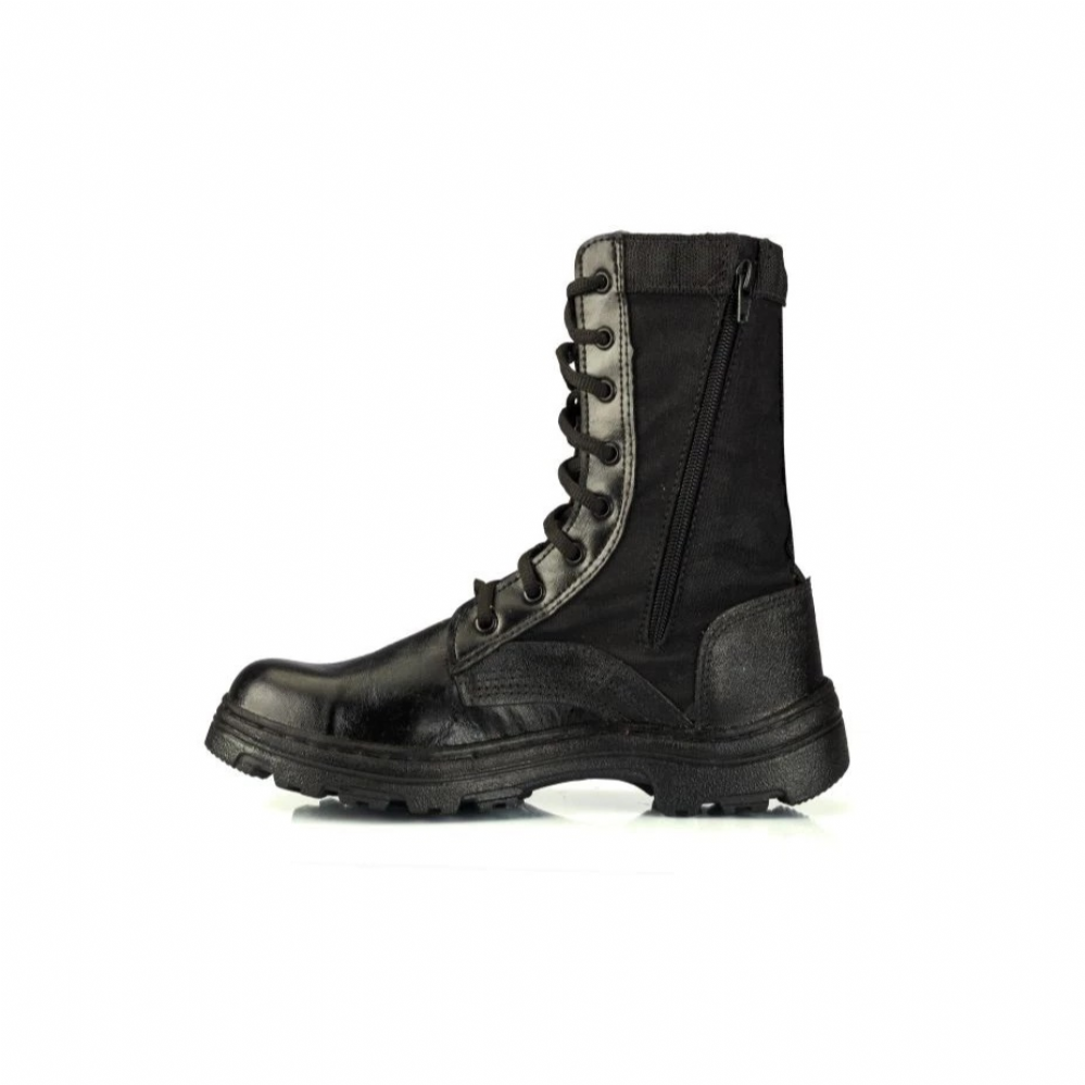 Coturno Militar Com Ziper - Tractor - Vaqueta / Lona - C.A. 49.490