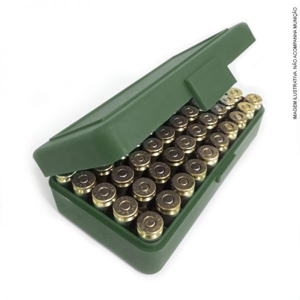 Estojo Para Armazenar 50 Cartuchos 38 / 3.57 - B�lica
