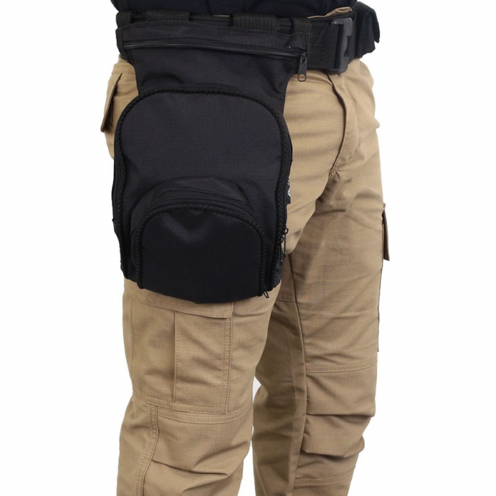 Pochete Perna Police Atack + Coldre Arma Embutido - Ambidestro