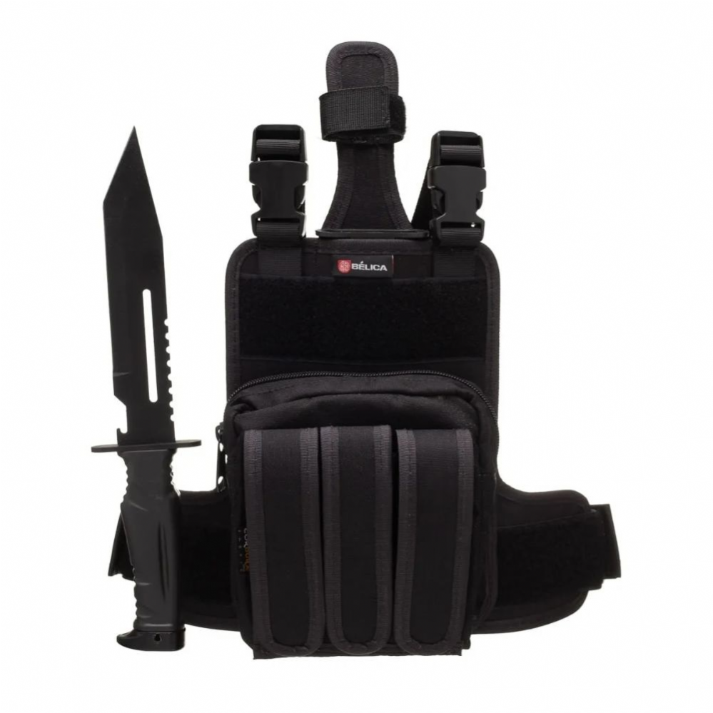 Pochete De Perna Com Faca Inclusa Commander - B�lica