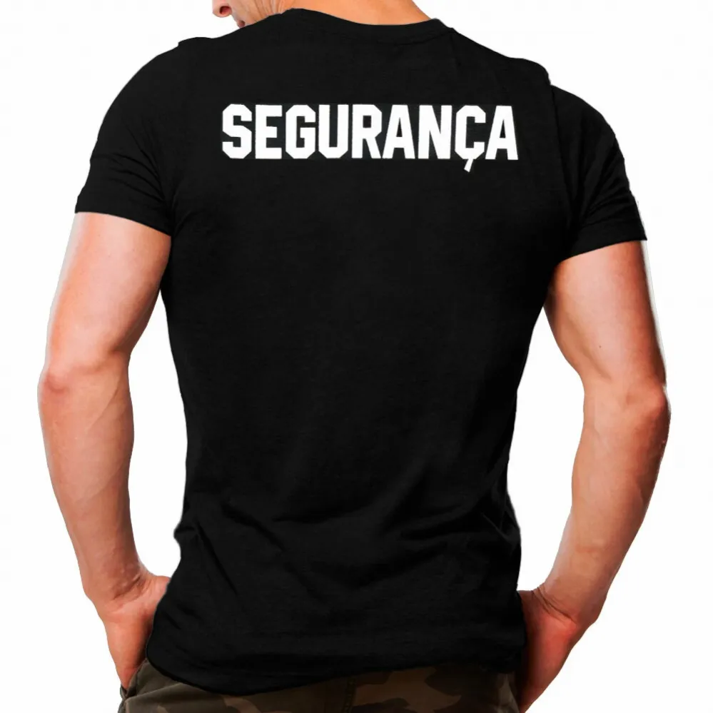 Camiseta T�tica Preta - Seguran�a em Branco