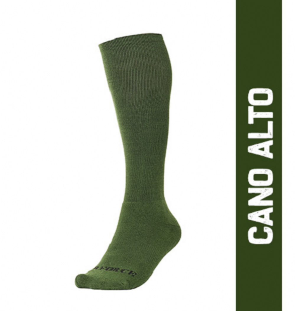 Par Meia para Coturno - Br Force - Batalha Dry - Cano Alto - Verde Oliva EB