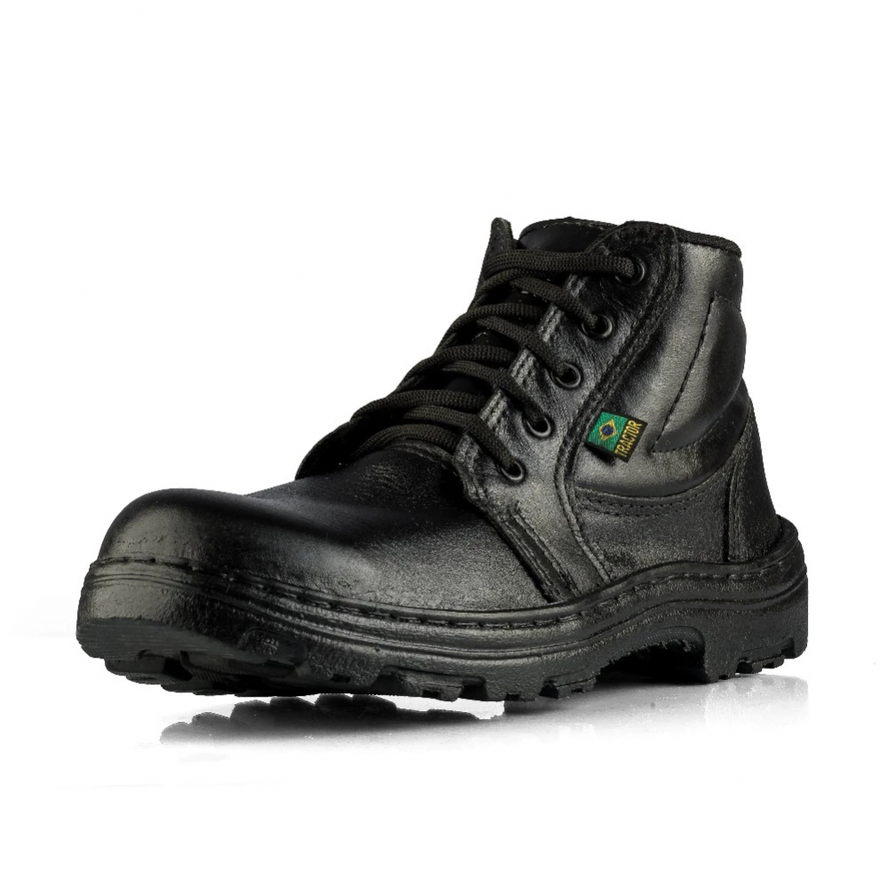 Bota Militar Cano Baixo Tractor - Borzeguim - Couro Vaqueta Preto