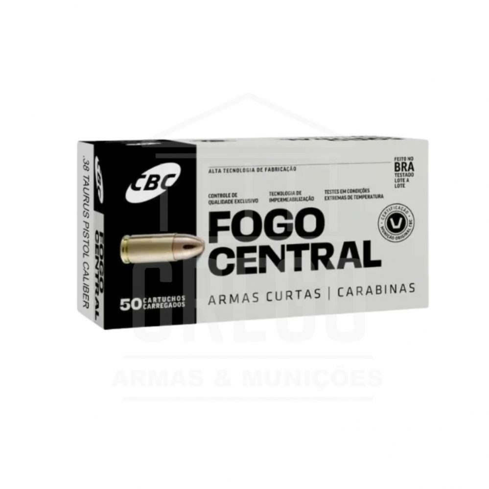Munio CBC Calibre .38 TPC ETOG 124gr Caixa 50un