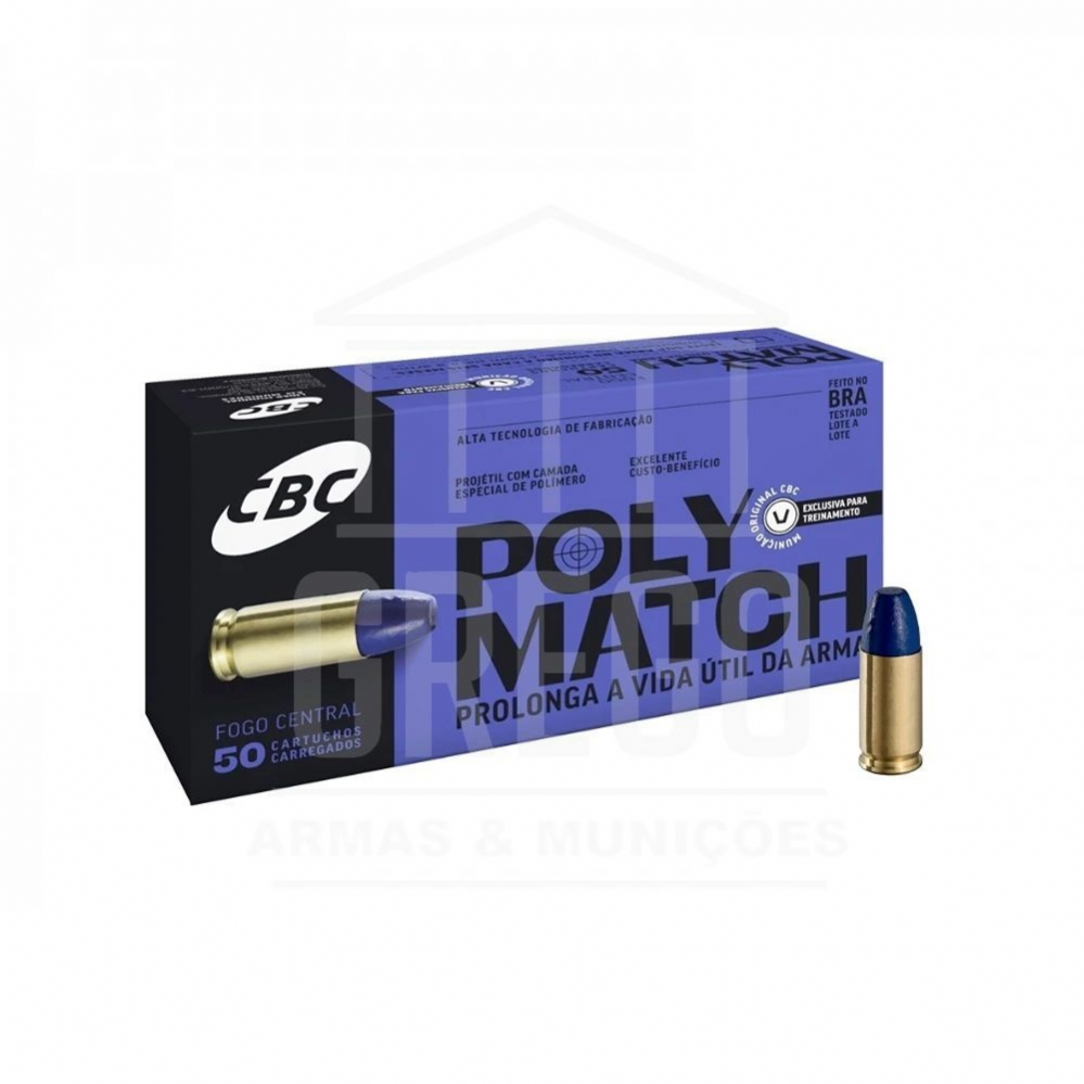 Munio CBC Calibre .38 TPC LPC 124gr Polymatch Caixa 50un