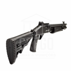 Espingarda CBC Pump Military 3.0 Coronha Retr�til Calibre 12 Cano 19� Com acess�rios