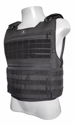 Capa Colete T�tico Modular - J.A.RIO - JA3 Preto - Fechamento Velkro