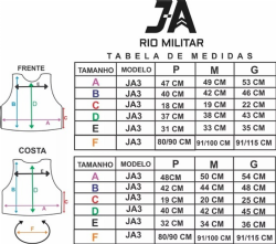 Capa Colete T�tico Modular - J.A.RIO - JA3 Preto - Fechamento Velkro