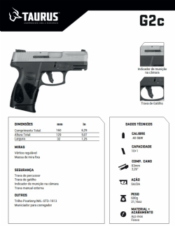 Pistola Taurus G2c - Inox Fosco .40 SeW