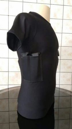 Camiseta Manga Curta Com Coldre + Porta Carregador - Masculina Preta - Destra