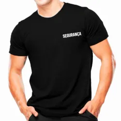 Camiseta T�tica Preta - Seguran�a em Branco