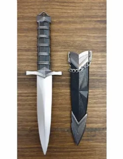 Adaga Dark Com Bainha, Estilo Medieval - Decorativa 32cm