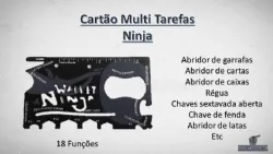 Cart�o Metal Multifun��es Ninja - Preto - 18 Fun��es - 85x55mm