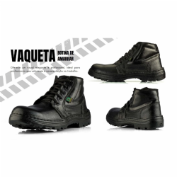 Bota Militar Cano Baixo Tractor - Borzeguim - Couro Vaqueta Preto