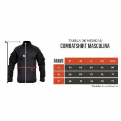Camisa T�tica Militar Combat Shirt - Bravo - Preta