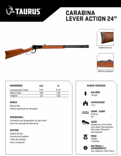 Carabina Rossi Puma Lever Action - Oxidada - Cano Octagonal 24 .38 SPL