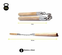 Nunchaku Treino - Madeira  Natural - Corrente