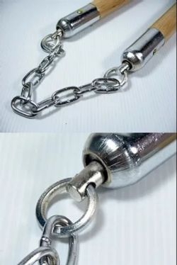 Nunchaku Treino - Madeira  Natural - Corrente