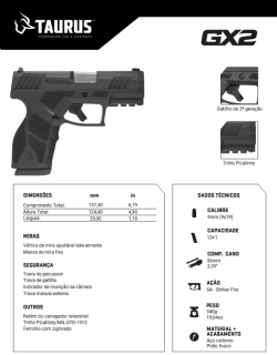 Pistola GX2 Taurus 9mm