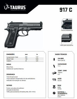 Pistola Taurus 917c - Carbono Fosco 9mm