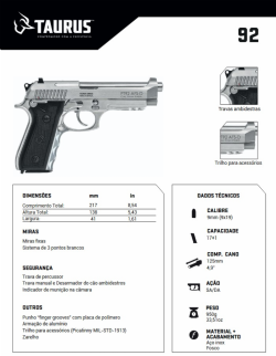 Pistola Taurus 92 AFS-D - Inox Fosco 9mm