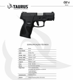 Pistola Taurus G2c - Carbono Fosco 9mm