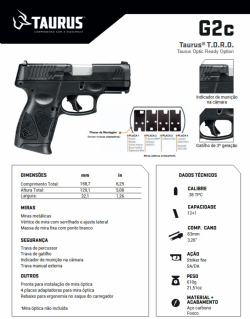 Pistola Taurus G2c T.O.R.O. .38 TPC