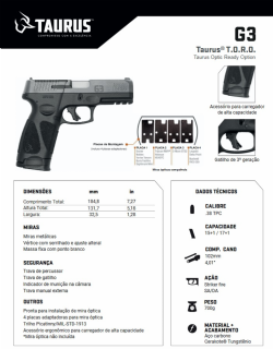 Pistola Taurus G3 T.O.R.O. - Tungst�nio .38 TPC