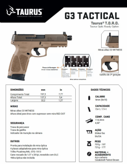 Pistola Taurus G3 Tactical - Patriot Brown 9mm