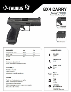 Pistola GX4 Carry Graphene - Edi��o 85 anos .38 TPC