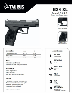 Pistola Taurus GX4 XL Graphene 9mm