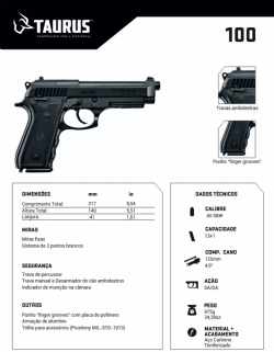 Pistola Taurus PT100 AF-D - Tenox .40 SeW