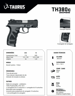 Pistola Taurus TH380c - Graphene Graphite Black .380 ACP