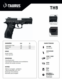 Pistola Taurus TH9 - Tenox 9mm