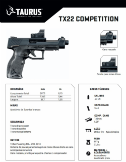 Pistola Taurus TX22 Competition .22 LR