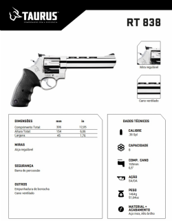 Rev�lver Taurus 838 6,5 - Inox Alto Brilho .38 SPL