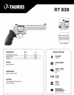 Rev�lver Taurus 838 6,5 - Inox Fosco .38 SPL