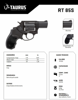 Rev�lver Taurus 85S 2 - Carbono Fosco .38 SPL