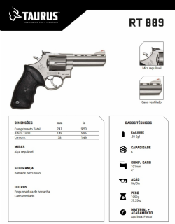 Rev�lver Taurus 889 4 - Inox Fosco .38 SPL